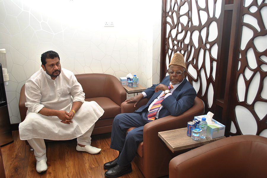 (Left) Mr. Asif MA – Director EMKE Group, Abu Dhabi with Mr. Al Haj N. Jamaluddin – Chairman - Crescent English School, Dubai (Right)